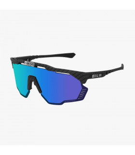 SCICON AEROSHADE KUNKEN CARBON MATT SUNGLASSES (MULTIMIRROR BLUE LENS)