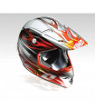 ONE INDUSTRIES KOMBAT FLAMES HELMET (SILVER/RED)