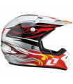 ONE INDUSTRIES KOMBAT FLAMES HELMET (SILVER/RED)
