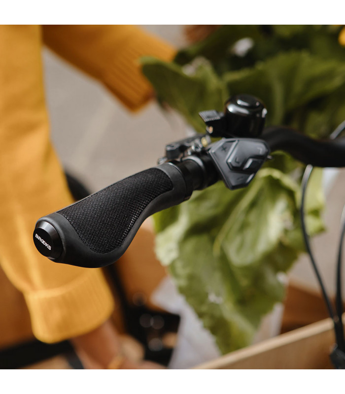 PUÑOS ERGONÓMICOS GOMA BROOKS (NEGRO/100 MM-130 MM)