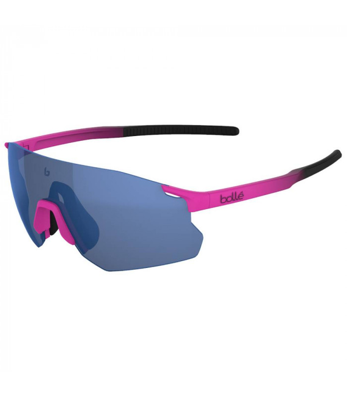 BOLLE ICARUS PINK BLACK MATTE SUNGLASSES (BROWN BLUE LENS)