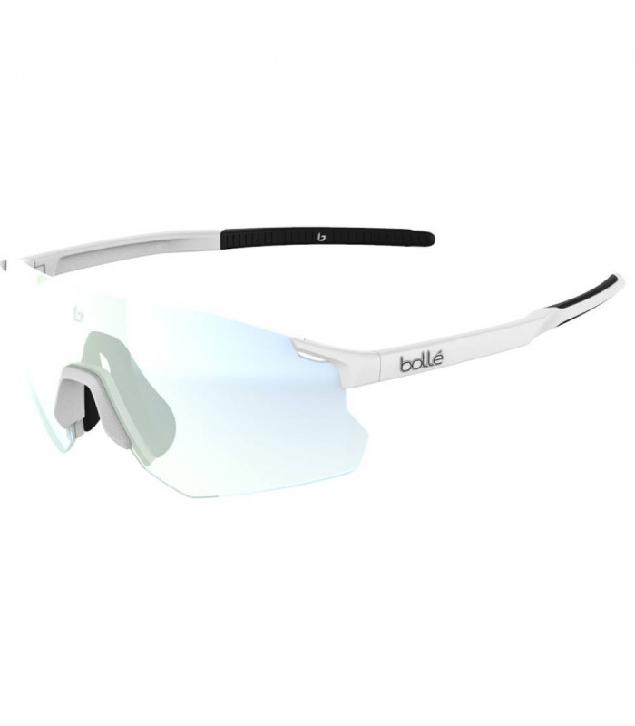 BOLLE ICARUS WHITE MATTE SUNGLASSES (PHANTOM CLEAR GREEN PHOTOCHROMIC LENS)