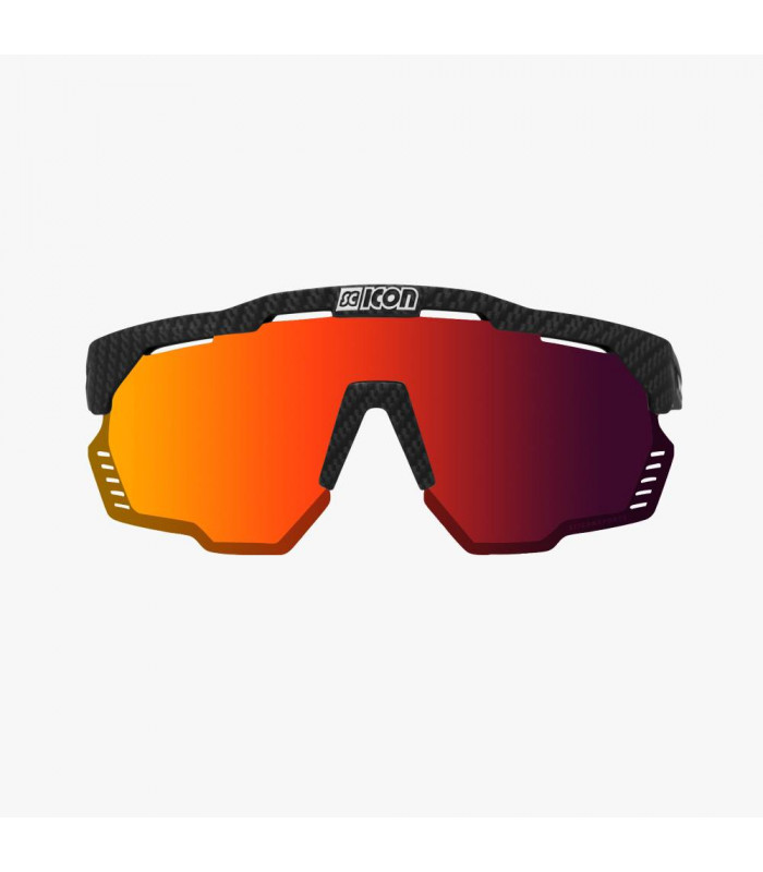 SCICON AEROSHADE KUNKEN CARBON MATT SUNGLASSES (MULTIMIRROR RED LENS)