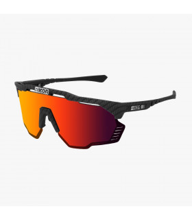 SCICON AEROSHADE KUNKEN CARBON MATT SUNGLASSES (MULTIMIRROR RED LENS)