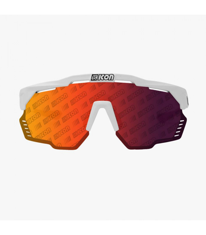 SCICON AEROSHADE KUNKEN MONOGRAM WHITE GLOSS SUNGLASSES (RED MONOGRAM LENS)