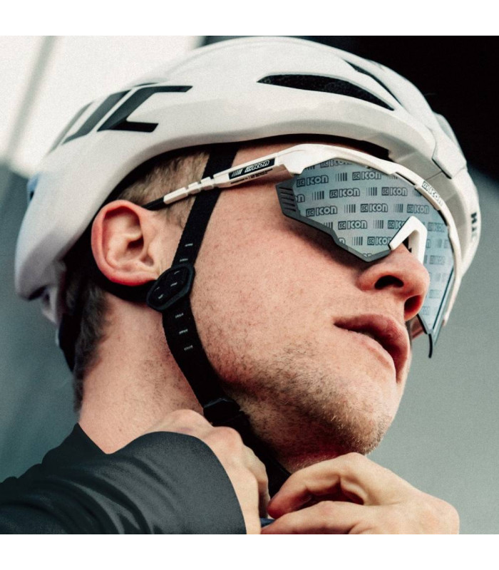 SCICON AEROSHADE KUNKEN MONOGRAM WHITE GLOSS SUNGLASSES (RED MONOGRAM LENS)
