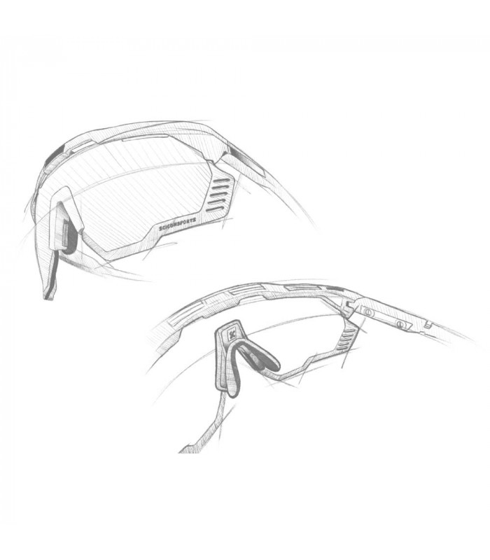 SCICON AEROSHADE KUNKEN MONOGRAM WHITE GLOSS SUNGLASSES (RED MONOGRAM LENS)