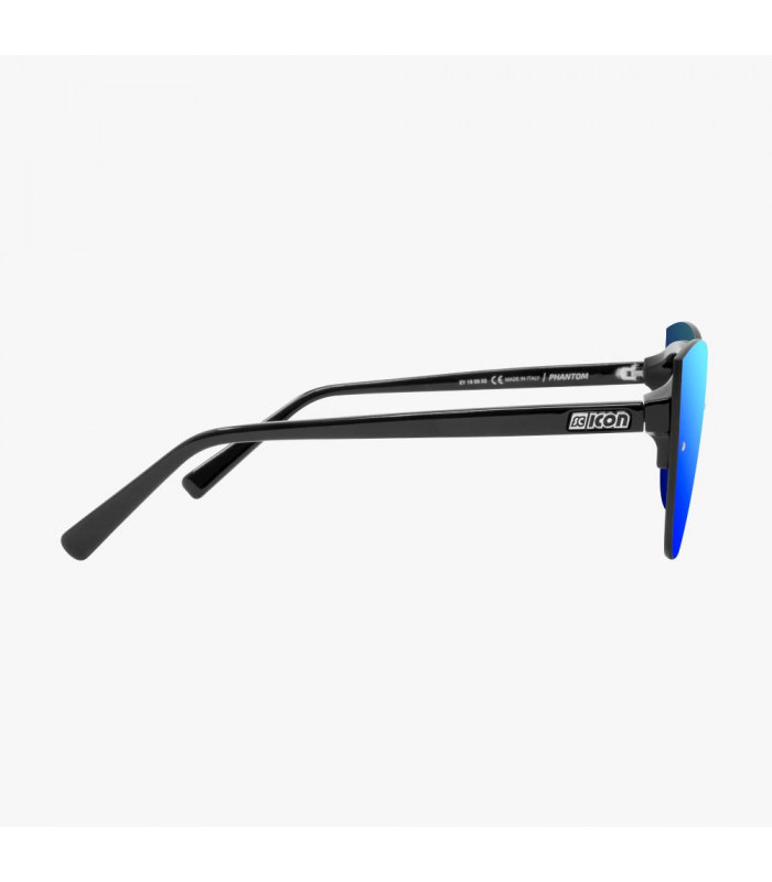 SCICON PHANTOM BLACK GLOSS SUNGLASSES (MULTIMIRROR BLUE LENS)