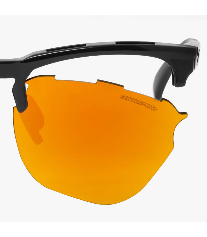 SCICON GRAVEL BLACK GLOSS SUNGLASSES (MULTIMIRROR RED LENSES)