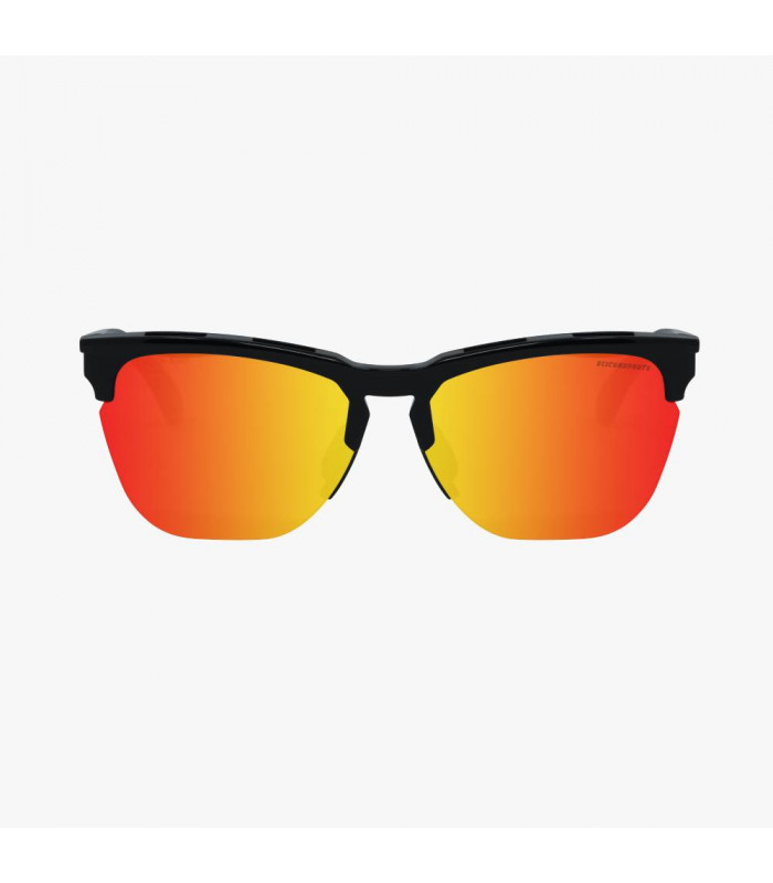 SCICON GRAVEL BLACK GLOSS SUNGLASSES (MULTIMIRROR RED LENSES)