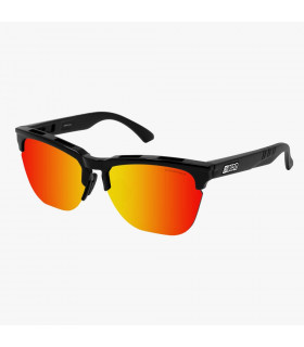 SCICON GRAVEL BLACK GLOSS SUNGLASSES (MULTIMIRROR RED LENSES)