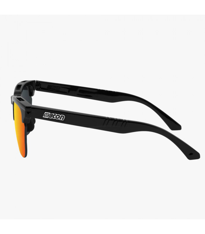 SCICON GRAVEL BLACK GLOSS SUNGLASSES (MULTIMIRROR RED LENSES)