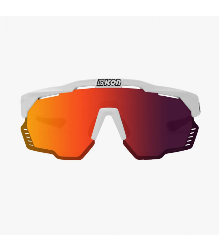 SCICON AEROSHADE KUNKEN WHITE GLOSS SUNGLASSES (MULTIMIRROR RED LENS)
