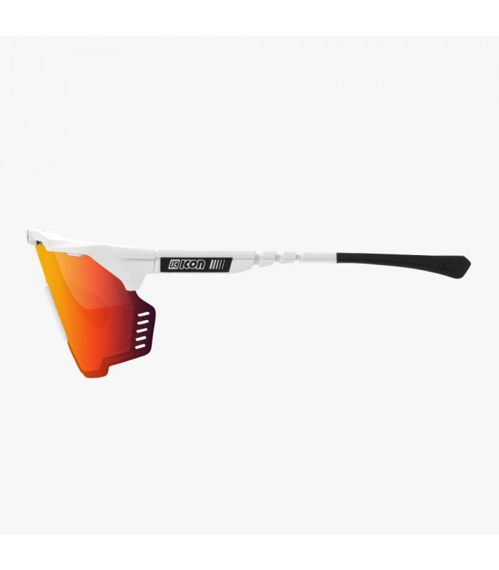 SCICON AEROSHADE KUNKEN WHITE GLOSS SUNGLASSES (MULTIMIRROR RED LENS)