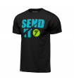CAMISETA SEVEN SEND IT (NEGRO/CYAN)