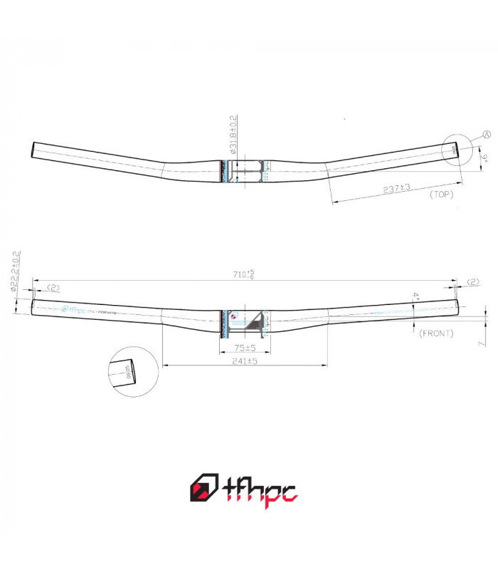 TFHPC 29" CARBON HANDLEBAR (710 X 0 MM)