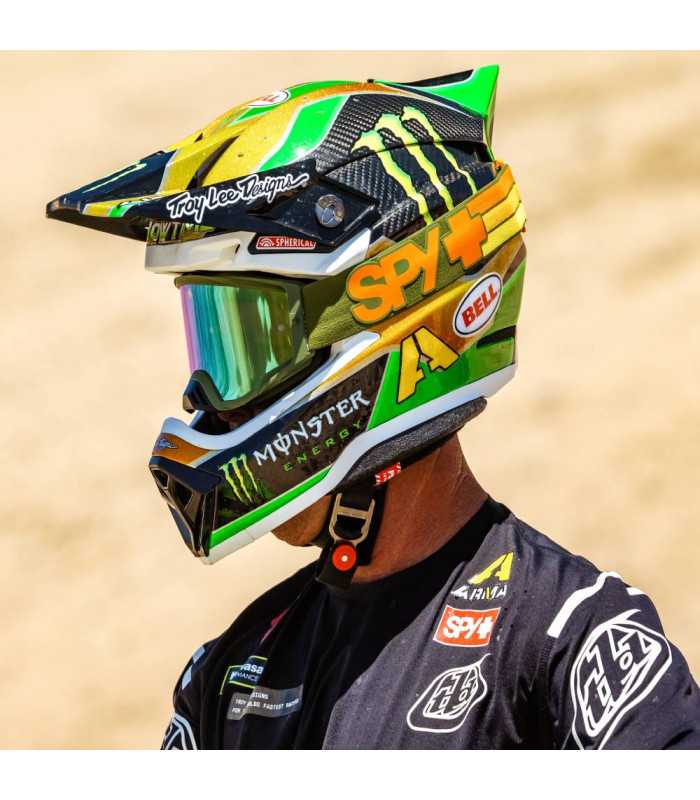 SPY FOUNDATION PLUS SPEEDWAY MATTE GREEN GOGGLES (HD SMOKE OLIVE WITH SPECTRA MIRROR LENS)