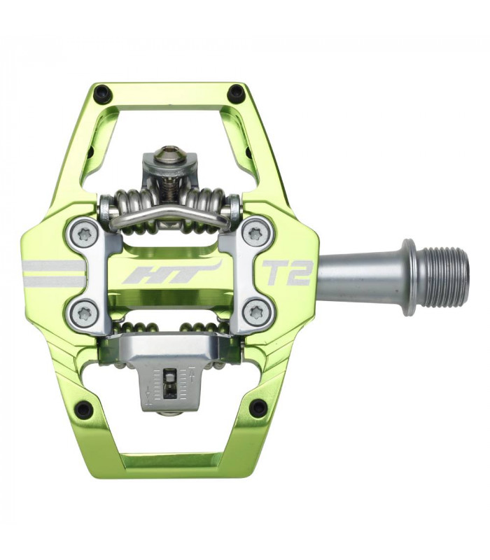 PEDALES ENDURO HT T2 (VERDE MANZANA)