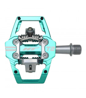 PEDALES ENDURO HT T2 (TURQUESA)