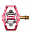 PEDALES ENDURO HT T2 EJE TITANIO (ROJO)