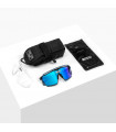 SCICON AEROWATT BLACK GLOSS SUNGLASSES (MULTIMIRROR BLUE LENS)