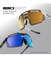 SCICON AEROWATT BLACK GLOSS SUNGLASSES (MULTIMIRROR BLUE LENS)