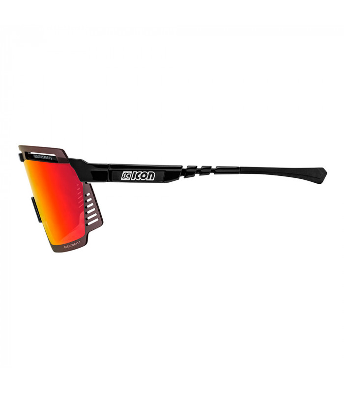 SCICON AEROWATT BLACK GLOSS SUNGLASSES (MULTIMIRROR RED LENS)