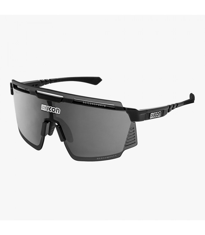 GAFAS SCICON AEROWATT BLACK GLOSS (LENTE MULTIESPEJO PLATA)