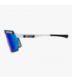 SCICON AEROWATT WHITE GLOSS SUNGLASSES (MULTIMIRROR BLUE LENS)