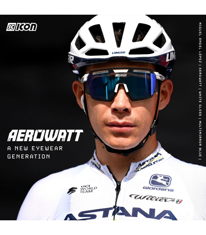 GAFAS SCICON AEROWATT WHITE GLOSS (LENTE MULTIESPEJO AZUL)