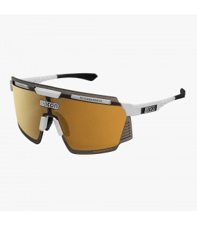 SCICON AEROWATT WHITE GLOSS SUNGLASSES (MULTIMIRROR BRONZE LENS)