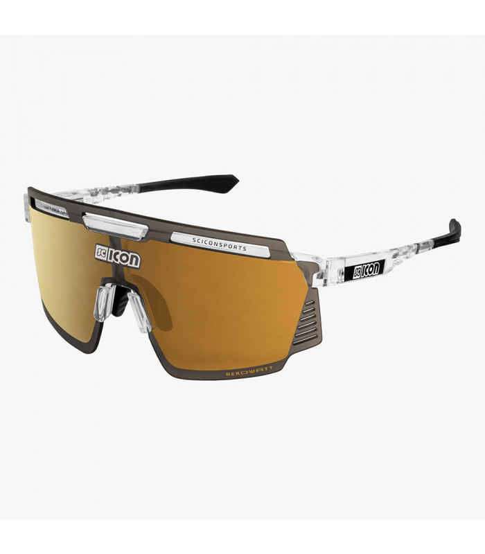 SCICON AEROWATT CRYSTAL GLOSS SUNGLASSES (MULTIMIRROR BRONZE LENS)