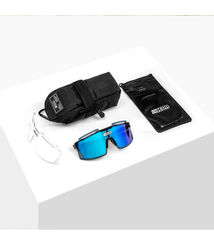 GAFAS SCICON AEROWATT FOZA WHITE GLOSS (LENTE MULTIESPEJO AZUL)