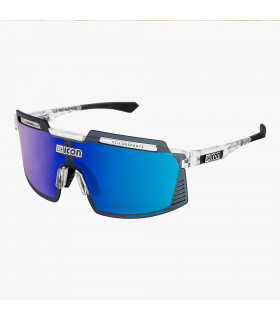 SCICON AEROWATT FOZA CRYSTAL GLOSS SUNGLASSES (MULTIMIRROR BLUE LENS)