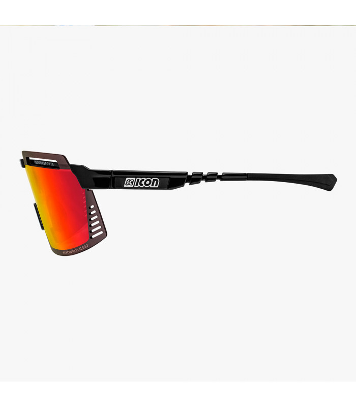 SCICON AEROWATT FOZA BLACK GLOSS SUNGLASSES (MULTIMIRROR RED LENS)