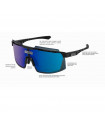 SCICON AEROWATT FOZA BLACK GLOSS SUNGLASSES (MULTIMIRROR RED LENS)