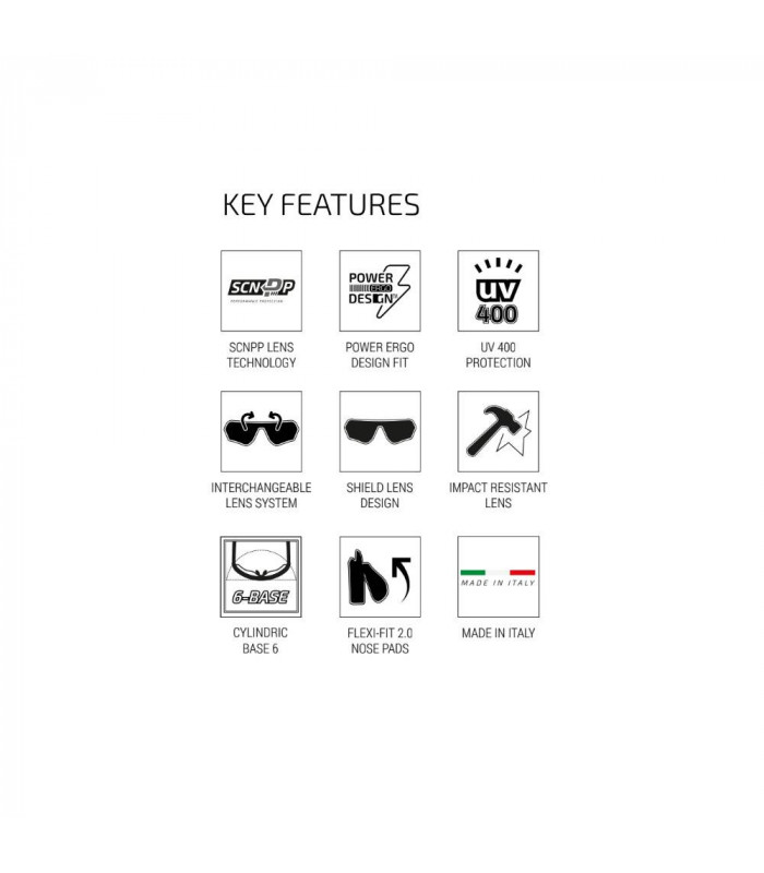 SCICON AEROWATT FOZA BLACK GLOSS SUNGLASSES (MULTIMIRROR RED LENS)