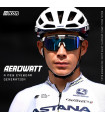SCICON AEROWATT FOZA BLACK GLOSS SUNGLASSES (MULTIMIRROR RED LENS)