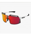 SCICON AEROWATT FOZA WHITE GLOSS SUNGLASSES (MULTIMIRROR RED LENS)