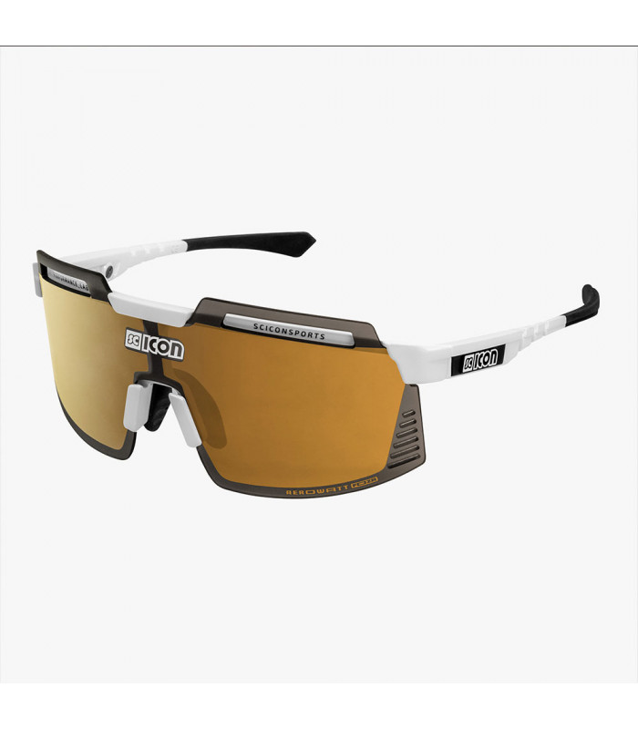 GAFAS SCICON AEROWATT FOZA WHITE GLOSS (LENTE MULTIESPEJO BRONCE)