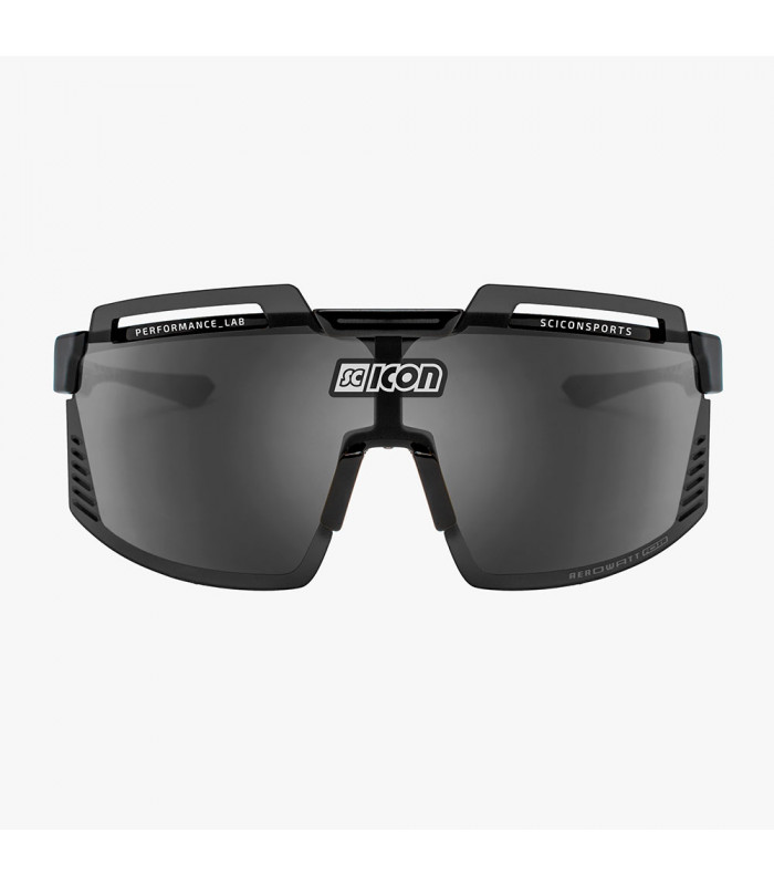 SCICON AEROWATT FOZA BLACK GLOSS SUNGLASSES (MULTIMIRROR SILVER LENS)