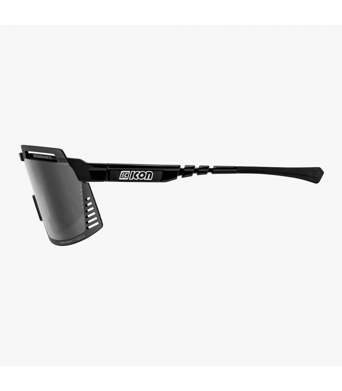 SCICON AEROWATT FOZA BLACK GLOSS SUNGLASSES (MULTIMIRROR SILVER LENS)