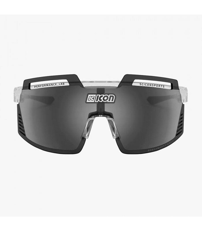 SCICON AEROWATT FOZA CRYSTAL GLOSS SUNGLASSES (MULTIMIRROR SILVER LENS)