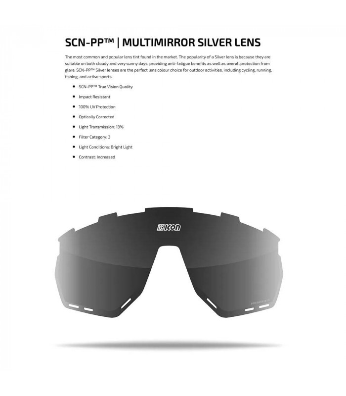 SCICON AEROWATT FOZA CRYSTAL GLOSS SUNGLASSES (MULTIMIRROR SILVER LENS)