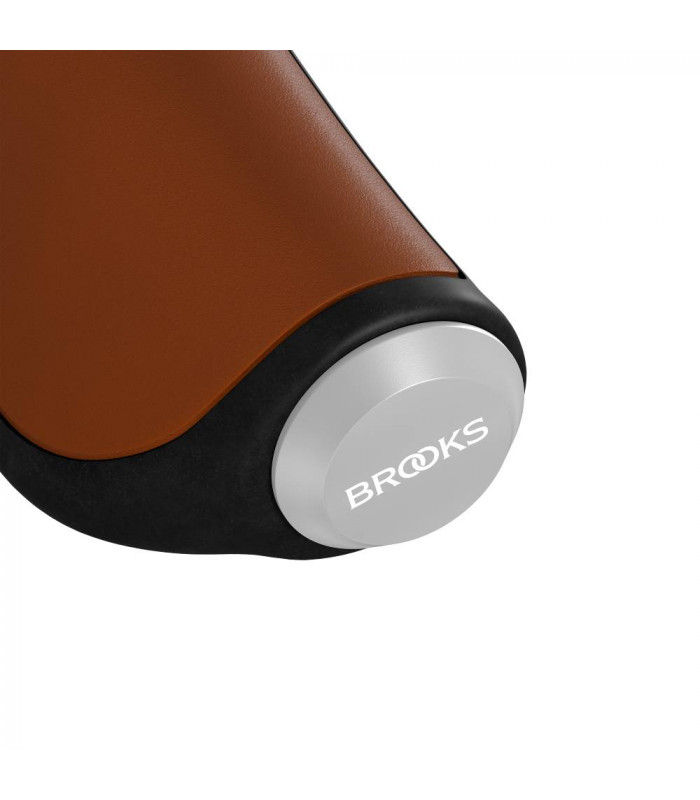 PUÑOS ERGÓNOMICOS PIEL BROOKS (MIEL/130 MM-130 MM)