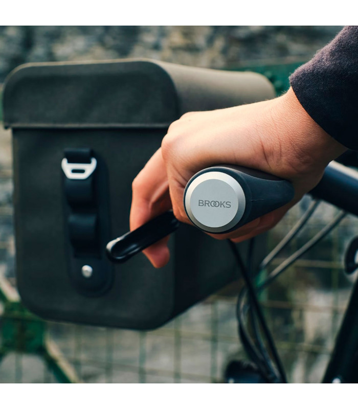 BROOKS ERGONOMIC LEATHER GRIPS (BLACK/130 MM-130 MM)