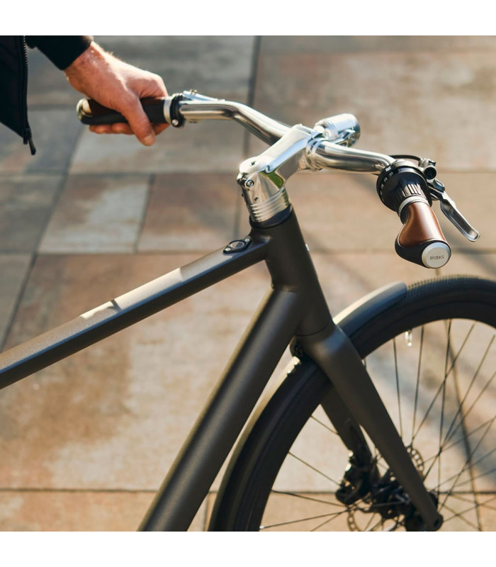 BROOKS ERGONOMIC LEATHER GRIPS (BLACK/130 MM-100 MM)