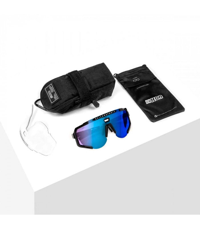 GAFAS SCICON AEROSCOPE BLANCAS (LENTE MULTIESPEJO AZUL)