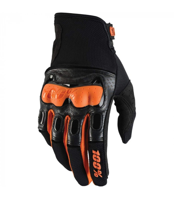 GUANTES 100% DERESTRICTED NEGRO/NARANJA