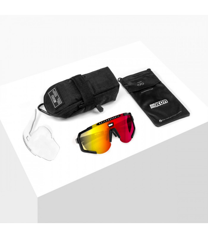 SCICON AEROSCOPE GREY ANTHRACITE SUNGLASSES (MULTIMIRROR RED LENS)